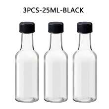 3/24入 25ml/50ml 迷你塑膠酒瓶 飲料分裝空瓶 適用於果汁、洋酒、醬料、蜂蜜,適合婚禮、露營、生日派對、夏季露營、週末狂歡、旅行及戶外活動 - 透明-H10 - 查看 11