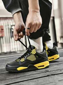 Men's Casual Thick-Soled Air-Cushioned Basketball Shoes, Breathable Versatile Sneakers, Sports Casual Air-Cushioned Basketball Shoes - 雷神 - 查看 8