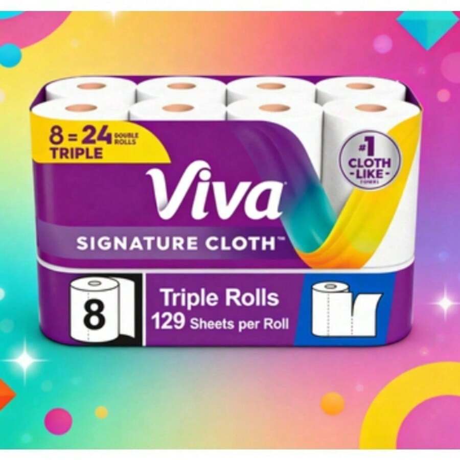 Signature Cloth Paper Towels, 8 Triple Rolls, 129 Sheets Per Roll - 1032&1 - 查看 1