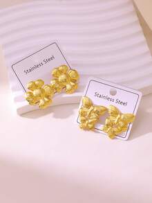 Elegante y lujoso set de aretes de presión de aceite, hecho de acero inoxidable de alta calidad, adecuado para uso diario, bodas, fiestas, vacaciones y regalos para el Día de la Madre - Pendientes nuevos - Ver 7
