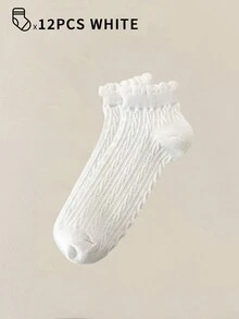 100只/80只/40只/30只装 女士隐形短袜，低帮袜，白色短袜，黑色短袜，女士袜，可爱袜，女童袜，踝袜，防滑设计，透气吸湿，柔软舒适，适合日常穿着 - 彩色 - 查看 20