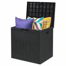 Garden Storage Box 126L, Outdoor Parcel Box With Lid, Plastic Storage Box For Pool And Garden Accessories, Dark Grey, Box, Cabinet, Rack For Outdoor Storage - Black - View 11