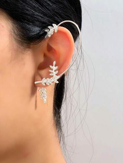 1入組樹葉形狀耳釘