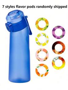 1 pieza Botella de agua deportiva con cápsula de fragancia de olor aleatorio, adecuada para el gimnasio, la escuela, botella de agua con infusión de fragancia - Multicolor - Ver 8
