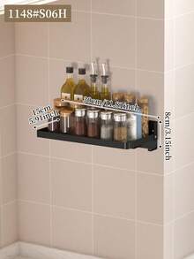 1 pieza Estante de almacenamiento de cocina montado en la pared con ganchos - Fácil de ensamblar, diseño plegable, para almacenar utensilios, especias, cuchillos, espátulas y cucharones, estante de almacenamiento ahorra espacio para la cocina y el comedor - Organizador de cocina y estante de almacenamiento de estructura de metal resistente - Estante de almacenamiento - Ver 12
