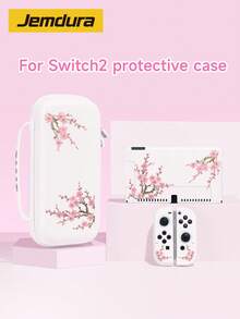 1 pieza Funda protectora con diseño de flor de cerezo rosa compatible con 2 (2025), Switch NS, Switch OLED, Switch Lite, accesorios para Nintendo Switch 2/Switch, juego completo que incluye estuche de transporte, base acoplable, mejor regalo para jugadores de Switch - Multicolor - Ver 1