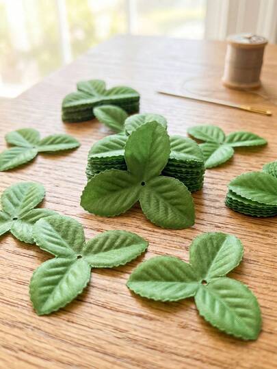 120pcs Artificial Mini Leaves Decor, Artificial Plant Mini Leaves Letters, Suitable For Wedding Bouquets, Gardening, Artificial Flowers, Fall Decor, Indoor, Desktop, Garden Decor, Room Decor, Birthday Graduation Gift