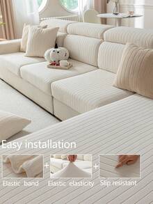 1 tấm bọc ghế sofa co giãn, chống trượt, phủ toàn bộ bề mặt, dùng được cả bốn mùa, chất liệu vải dày dặn, có thể giặt máy, chống bụi, thân thiện với thú cưng, có thể điều chỉnh kích thước cho phòng ngủ, văn phòng, phòng khách, ghế sofa hình chữ L và ghế sofa 1/2/3/4 chỗ ngồi. - Màu be - Xem 8
