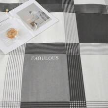 Juego de Ropa de Cama Estampado de Cuadros Clásicos Sabanas , Incluye Sábana Bajera Colcha con Altura de 30cm,   Sábana Encimera y Fundas, Microfibra Hipoalergénica Antiarrugas, Tamaños Individual Matrimonial Queen King - Gris - Ver 8