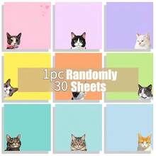 1/4/8 Sets Notas Adhesivas con Forma de Gato Negro Lindo, Adecuadas para Escritorio de Oficina, Bloc de Notas Autoadhesivos, Cuadernos Cuadrados con Patrones de Gato, Adecuados para Útiles Escolares, Regalos para Amantes de los Gatos, Regalos para Maestros, Decoración de Tablero de Anuncios con Tema de Gatos - Unitalla - Ver 11