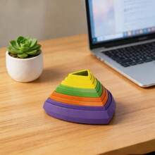 Rainbow Triangular Layered Puzzle Toy, Educational Handicraft Toy To Relieve Stress And Provide Thinking Space - Multicolor - View 3