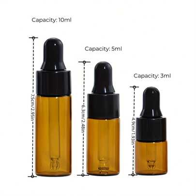 TSA Approved 5PCS/Set 5ml Mini Amber Glass Dropper Bottles With Black Rubber Precision Dropper Caps & Free 3-In-1 Filling Tools(Funnel+Dropper+Straw), Leakproof UV Protection Light Resistant Empty Travel Size Cosmetic Containers, Portable Mini Dispenser For Essential Oils Perfume Samples Serum Tinctures Aromatherapy Lab Chemicals, Travel Essentials For Air Travel Home Salon Lab Use, Ideal Holiday Gift For Aromatherapy Lovers Women Men