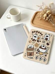 1 chiếc ốp lưng máy tính bảng họa tiết chú chó uống cà phê dễ thương, tương thích với iPad Mini4/Mini5/Mini6/Mini7/Air/Air2/9.7/10.2/10.5/Air4/Air5/10.9/Pro 11-Inch/Thế hệ thứ 10/ Air 11-In.(M2)-2024/ Pro11-In.(M4)-2024/Air 11-Inch (M3) 2025/ (A16) 11 Inch Thế hệ thứ 11 2025/ Air 8(M4)2026(11-Inch), Galaxy Tab A8 10.5 Inch 2022. Không bao gồm bút cảm ứng, có khe cắm bút cảm ứng tích hợp, chân đế gập 3 lần, bảo vệ cạnh mềm TPU, chế độ ngủ/thức từ tính, ốp lưng máy tính bảng đơn giản/sáng tạo/vui nhộn/cá tính. - Nhiều màu - Xem 8
