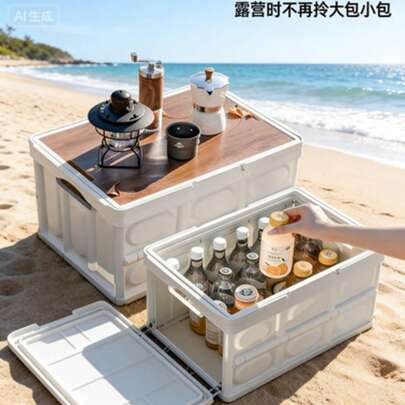 1 hộp đựng đồ gấp gọn di động, giỏ cắm trại ngoài trời, thùng đựng đồ trong cốp xe, phụ kiện phòng ngủ, phòng khách, ký túc xá, đồ dùng sắp xếp và lưu trữ nhà cửa, trang trí nhà cửa, trang trí phòng, đồ dùng cắm trại và dã ngoại ngoài trời