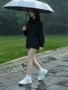 防水防滑鞋套，防水可重複使用防滑，男女通用，彈性且易於清潔 - 多色 - 查看 3
