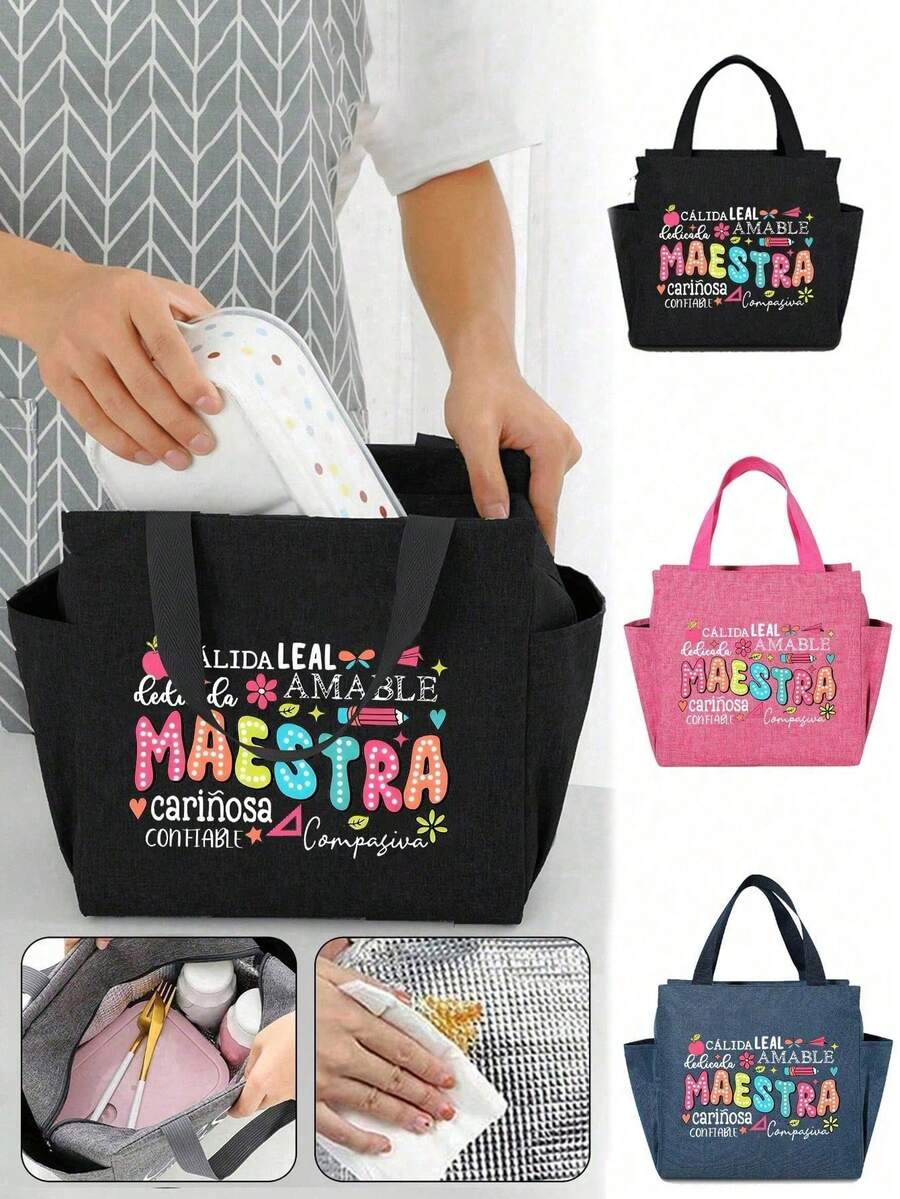这款保温午餐包采用充满活力的“Maestra”教师主题印花,有三种时尚颜色可选。它设计有双侧口袋和宽敞的主隔层,可使食物保温或保冷数小时。 - 彩色 - 查看 1