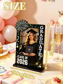 Personalized Graduation Photo Frames For The Class Of 2026-Customizable Commemorative Frames. Handcrafted From High-Quality Wood, These Frames Are Available In A Variety Of Styles And Colors. They Are Perfect For Decorating Graduation Ceremonies, Classrooms, Libraries, Bookshelves, Desks, Offices - Multicolor - View 8