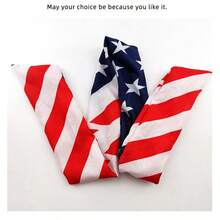 85cm American Flag Style Star Striped Pattern Scarf, Fashionable Hair Accessory For Independence Day,Travel,Party - Multicolor - View 3
