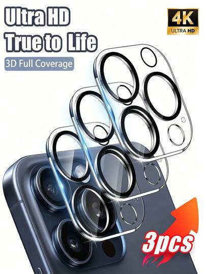 Bộ 3 miếng dán bảo vệ ống kính độ phân giải cao, được làm từ kính cường lực cao cấp, tương thích với dòng 17e/17promax/17pro/16promax/16pro/15promax/15pro/14promax/14pro/13promax/13pro/17/16/15/14/13/12/11. Miếng dán bảo vệ ống kính bằng kính cường lực chất lượng cao với độ cứng, khả năng chống trầy xước và độ bền tuyệt vời, phù hợp cho việc sử dụng, bảo quản và mang theo hàng ngày.