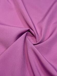 Camisa formal de manga larga de unicolor con diseño de botones para hombre - Morado Violeta - Ver 5