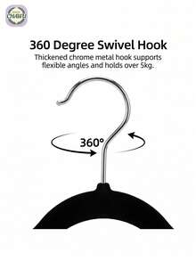 1/5/10/20个装 CHAWU 植绒涂层衣架 - 超强防滑高密度植绒（摩擦力提升300%），经8项耐久性测试，承重力强 / 360°旋转挂钩 / 符合人体工程学的黄金比例 - 彩色 - 查看 6