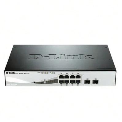 D-Link DGS-1210-08P Managed L2 Gigabit Ethernet (10/100/1000) Power Over Ethernet (PoE) Switch Black - Black - View 1