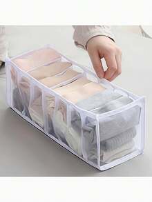 1/3/5 Cajas de almacenamiento de ropa interior, Organizador de cajón plegable para ropa interior, Organizador de armario, Caja de almacenamiento de sujetadores para el hogar - Blanco - Ver 8