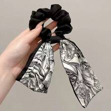 1 chiếc dây buộc tóc satin kiểu scrunchie cho nữ, dây buộc tóc đuôi ngựa thấp kiểu nơ thanh lịch. - Nhiều màu - Xem 4