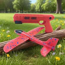 Kids Handheld Foam Airplane Launcher Toy, Outdoor One-Click Shooting Airplane Gun, Interactive Battle Game Toy For Boys And Girls In Park Or Lawn, Fun Gift For Birthday And Holiday - 彩色 - 查看 1