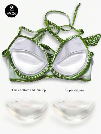 2 Pcs Ultra-Soft Silicone Bra Inserts, Gel Breast Enhancers For Bras, Breast Lift, Non-Slip Adhesive Lift Pads. Bikini Halter, Seamless Underwear Lift, Soft Comfortable Women's Lingerie Accessories.