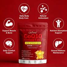 Gwynne Coq10 Cápsulas,120 Cápsulas,con Pqq,400 Mg Coq10 Y 1200 Mg Omega-3,salud Cerebral Y Cardíaca, Hígado,hueso Y Apoyo Antioxidante - 1 pieza - Ver 4