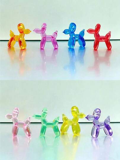 5/10/20/30pcs Cute Mini Crystal Dog Balloons, Suitable For Living Room, Entrance, Office Desk, Cafe, Bar, Home Decor, Micro Landscape, Mother's Day Gift, Couple Gift, Art Sculpture DIY Decoration