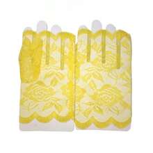 Guantes de encaje, guantes de novia, guantes de verano para mujeres con protección UV, guantes de media mano para cubrir cicatrices, guantes cortos para baile y actuación - Multicolor - Ver 12