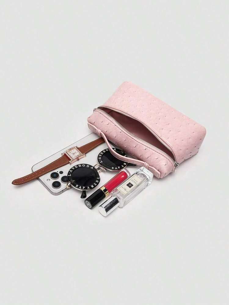 1 pieza Bolso de hombro cuadrado de unicolor con textura de grano de litchi en PU, bolso de mano pequeño para mujer, adecuado para combinar con la moda diaria, salidas, compras, fiestas, bolso de viaje elegante para mujer, regalo ideal para el Día de San Valentín, cómodo y de moda, bolso de estilo elegante, opción de regalo personalizada, accesorio 2025, estilo de moda adecuado para todas las ocasiones, sensación de lujo asequible, bolso de fiesta rebelde, muy adecuado para fiestas, bodas, bailes, cenas/banquetes, bolso elegante para mujer - Rosa 2 - Añade 10