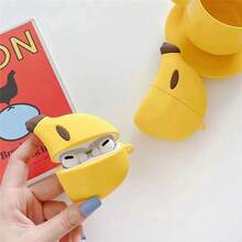 Cute Banana Shaped Protective Case Compatible With Apple 1/2/3/4 Bluetooth Earphones, Soft Silicone Case Compatible With Apple Pro 2 - Banana Yellow - View 8