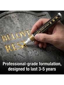 Gravestone Repair Pen | Repairs Gravestones, Granite And Marble, Suitable For Faded Text On Stone Surfaces, Weather-Resistant Fast-Drying Oil-Based Fine Tip, Used For Cemetery Maintenance And Marble/Tile Color Repair, Specially Designed For Cemetery Care - View 11