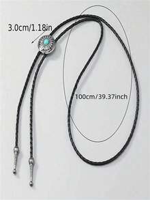 1 chiếc cà vạt bolo kim loại kiểu cao bồi miền Tây màu ngọc lam, họa tiết Celtic, unisex - Nhiều màu - Xem 5