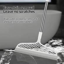 Magic Broom, Silicone Floor And Carpet Cleaner, Plastic Handle For Stains And Spills, Home Cleaning Tool & Pet Hair Remover, Magic Broom Sweeper, Silicone Broom, Rubber Broom, Floor Squeegee, Window Squeegee, Bathroom Cleaner, Kitchen Cleaner, Hardwood Floor, Tile Floor, Laminate Floor, Non Stick Hair, Wet Dry Use, Easy Clean, Reusable, Durable, Lightweight, Ergonomic Handle, Non Scratch, Multi Surface, Multi Purpose, Household Cleaning, Pet Supplies, Daily Cleaning, Office Cleaning, Car Cleaning, Dustpan Compatible, Easy Use, Compact Storage, Long Handle, Flexible Bristles, Stain Remover, Spill Cleaner, Pet Mess Cleaner, Cat Hair, Dog Hair, Fur Remover, Lint Remover, Floor Scrubber - Xám - Xem 4