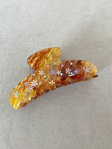 1 st. hårklo med tie dye-motiv och strassblommor för kvinnor, lämplig för vardags-, semester- och festkläder - Multifärgad - Visa 9