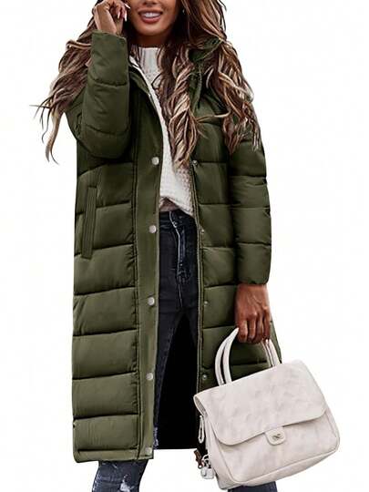 Hooded Puffer Jacket For Women - Warm Thickened Winter Coat