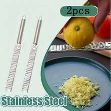 2/1pc Stainless Steel Lemon Zester With Long Handle - Ideal For Grating Chocolate, Cheese And Fruits - Perfect For Outdoor Camping And Home Use - Multicolor - View 11