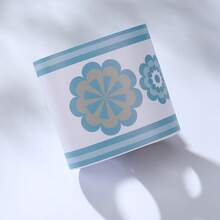 Self-Adhesive Ceramic Tile Trim Sticker, Decorative Wall Border For Kitchen, Bathroom, Waterproof Baseboard - Blue and Green Overlapping Flowers - View 3