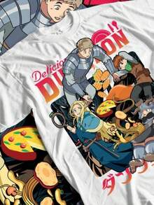 Anime Vintage Laios Touden Dungeon Meshi Unisex Tee, Special Shirt For Fans, - 黑色 - 查看 2