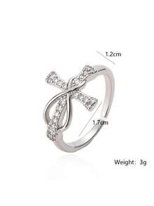 1 chiếc nhẫn hình thánh giá bằng đồng mạ vàng tối giản, chiếc nhẫn độc đáo đa năng dành cho nữ. - Nhiều màu - Xem 4