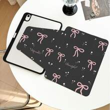 1pc Pink Bow & Floral Pattern PU Leather Flip Cover Desk Protector With 360° Rotating Stand & Pen Slot, Compatible With Samsung A9/A9+/S9/S9FE/A11/A11+/S11/S10 FE/S10 FE+/S10 Lite, A16 2025, Air 11/13, M3 2025, Mini 7 A17, Pro 2024, Air 11/13, M2 2024, Pro 11/13 - Multicolor - View 7