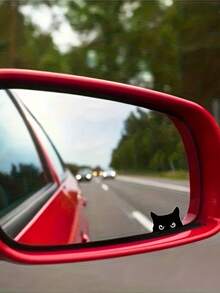Black Cat Peeping Sticker - Hidden Button Activates Pop-Up PVC Vinyl Privacy Decor, Easy To Install Rearview Mirror Sticker For Cars (No Tools Required) - Kitten - View 3