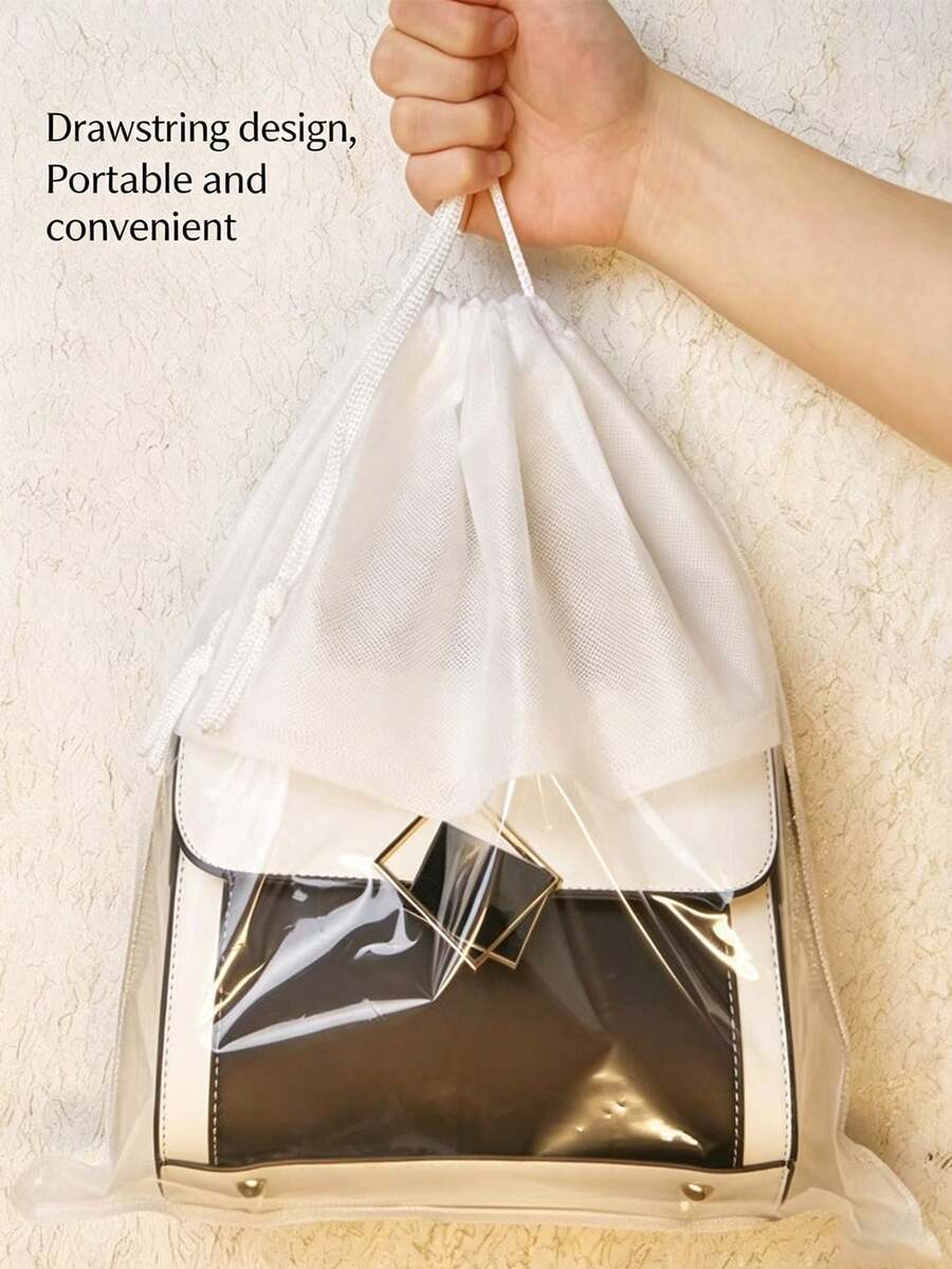 4 Packs Summer Moisture-Proof Dust-Proof Storage Bags, Large Capacity Non-Woven Drawstring Organizer Bags, Multi-Size Beige Storage For Handbags & Shoes,Back To School - Multicolor - View 1