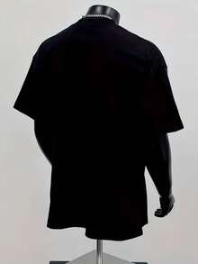 Camiseta retro de peso pesado para hombre con estampado de guepardo~Dis~Abrir nueva pestaña - Negro - Ver 3