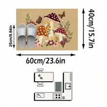 1 pezzo Tappeto/Tappetino da bagno/Zerbino, Stile pastorale di lusso europeo e americano - Motivo colorato di funghi, fiori e farfalle, adatto per ingresso, bagno, cucina, corridoio, comodino, soggiorno, camera da letto, tappeto morbido lavabile in lavatrice, decorazione domestica estetica - P - Visualizzare 9