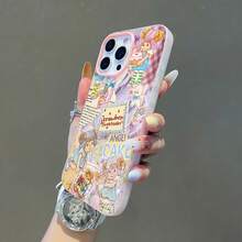 Funda para móvil con estampado de dulces y dibujos animados. Compatible con Samsung, Apple, VIVO, OPPO, , Transsion, ,  y Honor. Fabricada en TPU, ofrece protección contra golpes y caídas. Un regalo ideal para familiares y amigos. - Rosa - Ver 2